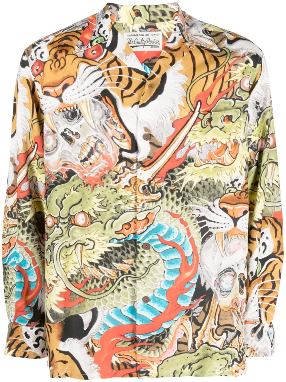 Рубашка с графичным принтом WACKO MARIA, зеленый 
Рубашка с графичным принтом WACKO MARIA, зеленый