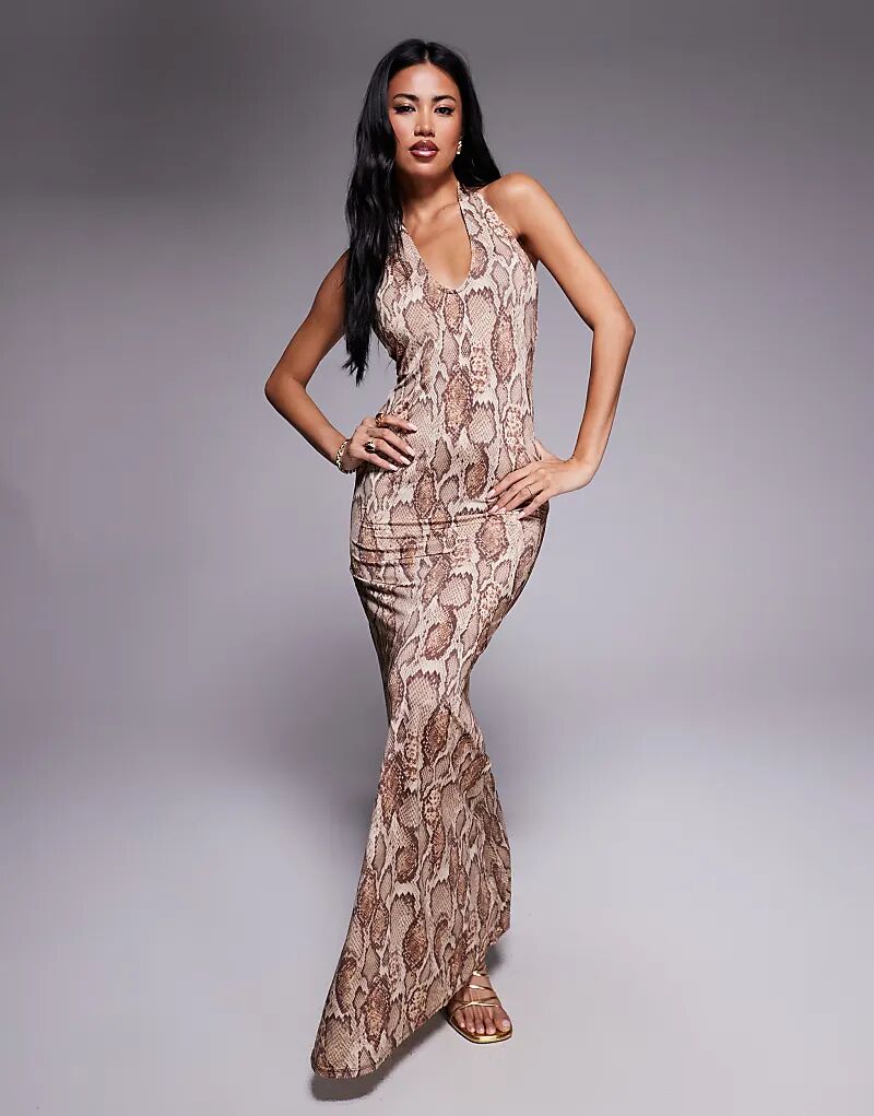 Платье макси из сетчатой ткани AFRM с драпировкой на спине и коричневым змеиным принтом
Платье макси из сетчатой ткани AFRM с драпировкой на спине и коричневым змеиным принтом