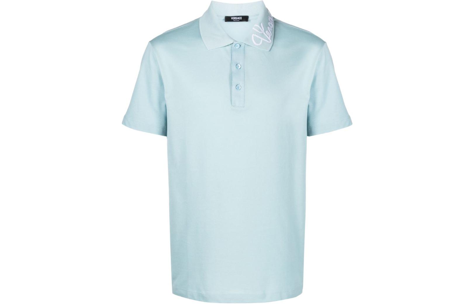 Хлопковая поло с вышитым логотипом VERSACE, синий
Хлопковая поло с вышитым логотипом VERSACE, синий