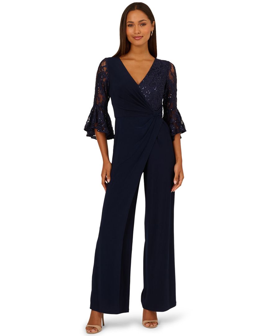 Женский комбинезон с V-образным вырезом и кружевом Adrianna Papell, Midnight
Женский комбинезон с V-образным вырезом и кружевом Adrianna Papell, Midnight