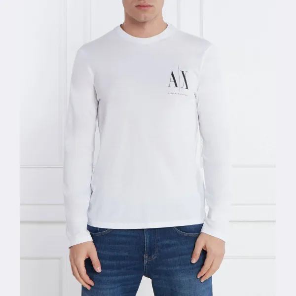Классический крой с длинным рукавом Armani Exchange, белый 
Классический крой с длинным рукавом Armani Exchange, белый