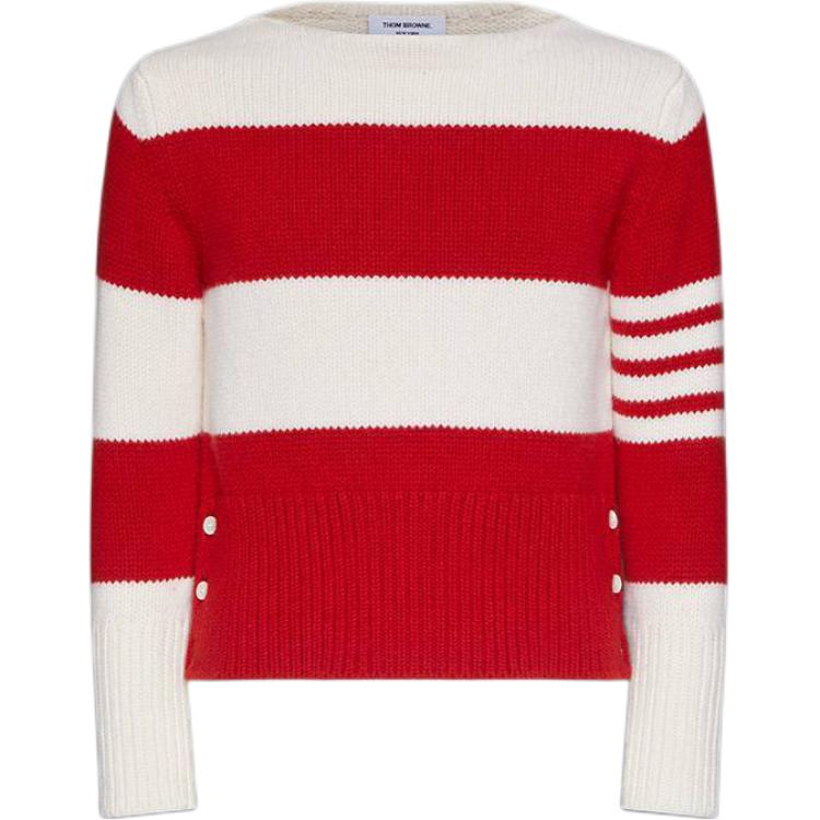 Полосатый пуловер с вырезом-лодочкой Thom Browne, красный
Полосатый пуловер с вырезом-лодочкой Thom Browne, красный