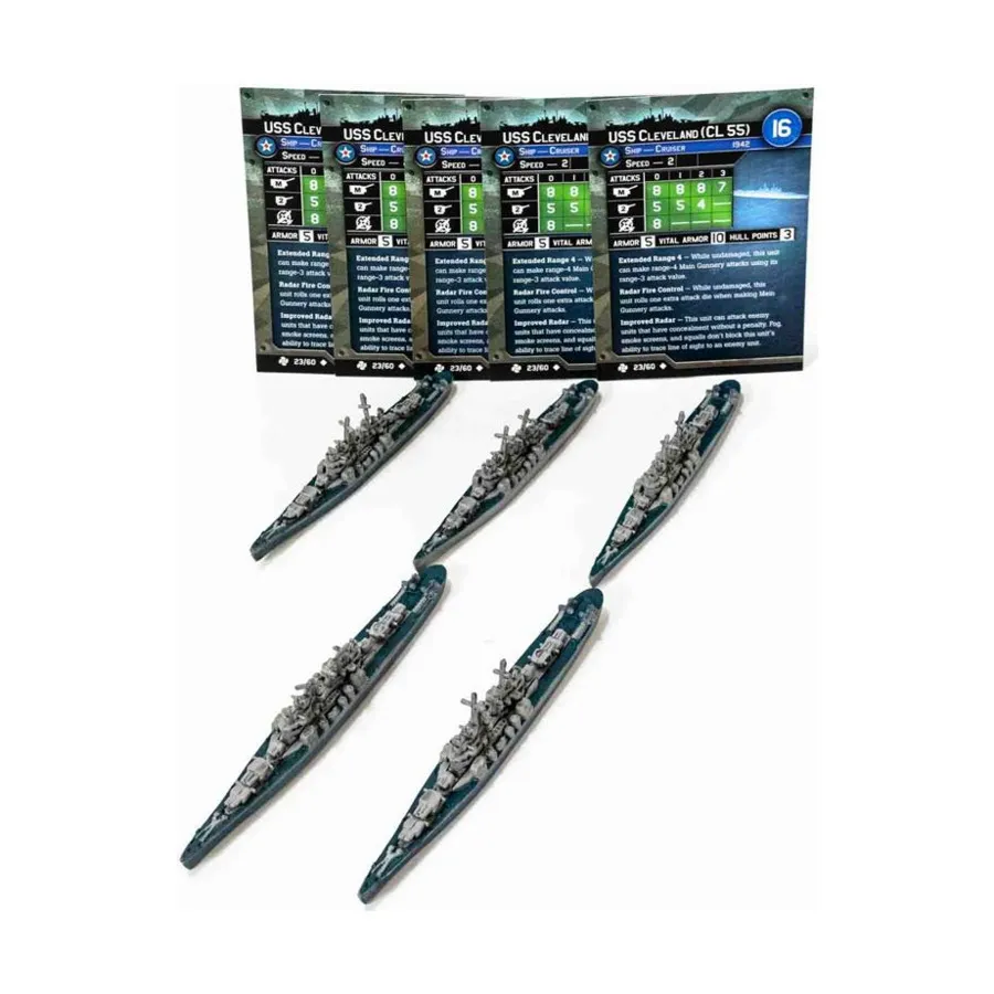 Военный корабль США «Кливленд» (CL 55) (U) x5, Axis & Allies - Collectible Miniatures Game - War at Sea - Task Force Singles
Военный корабль США «Кливленд» (CL 55) (U) x5, Axis & Allies - Collectible Miniatures Game - War at Sea - Task Force Singles