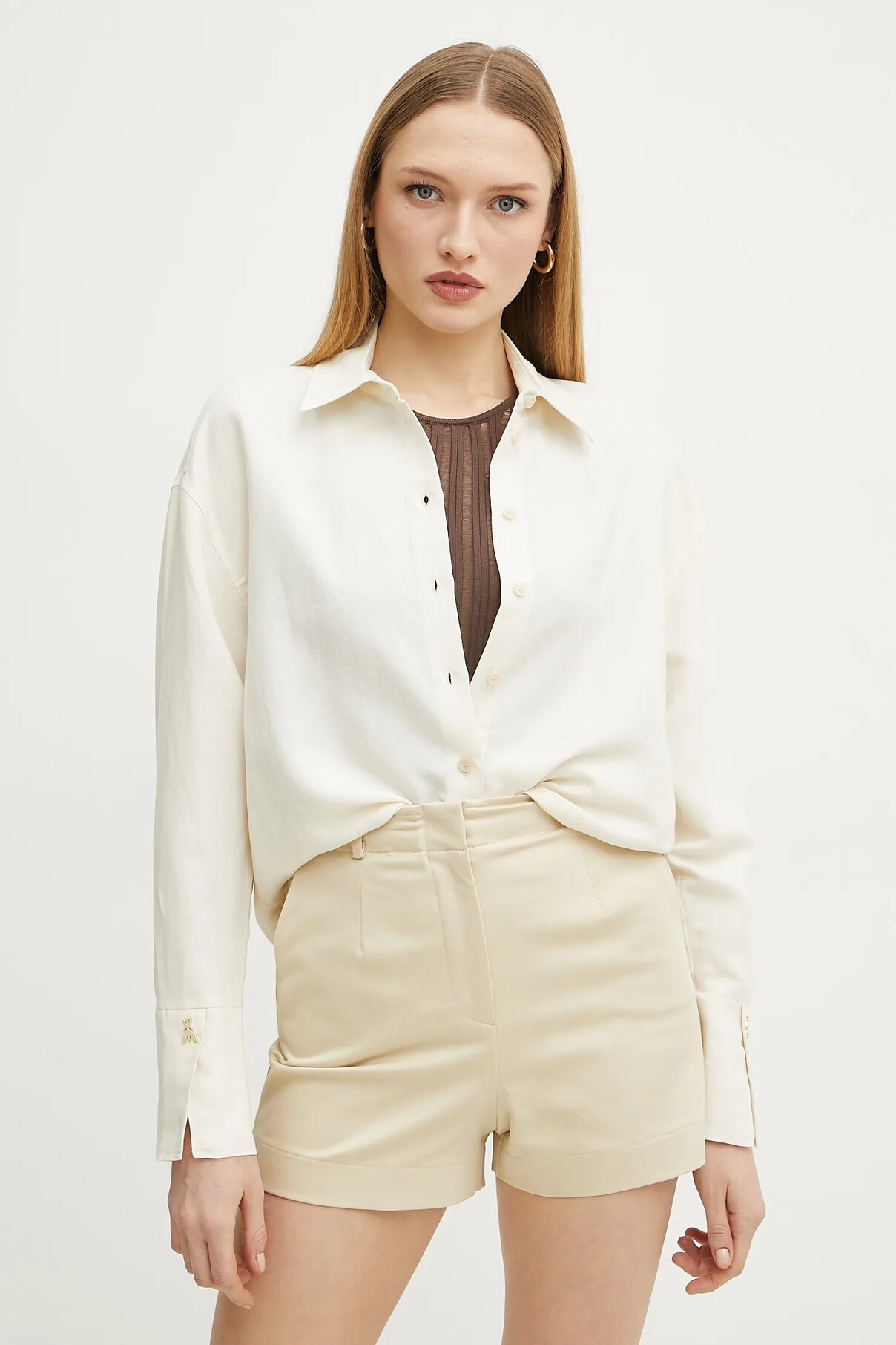 Рубашка из смесового льна Patrizia Pepe, бежевый
Рубашка из смесового льна Patrizia Pepe, бежевый