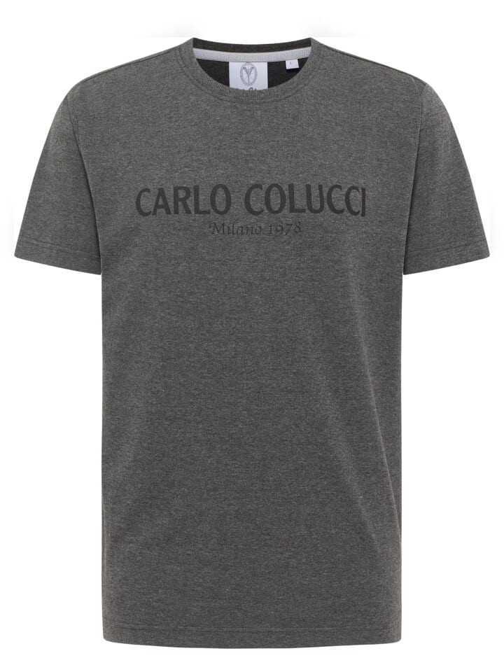 Футболка Carlo Colucci T-Shirt di Comun, антрацит 
Футболка Carlo Colucci T-Shirt di Comun, антрацит