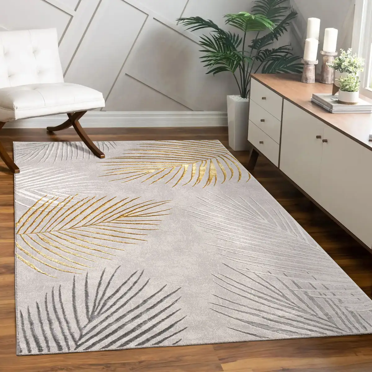 Ковер Paco Home "Tuana 218", прямоугольный, короткий ворс, современный дизайн листьев, высокая-низкая структура, гостиная 240х340 см, цвет Gold
Ковер Paco Home "Tuana 218", прямоугольный, короткий ворс, современный дизайн листьев, высокая-низкая структура, гостиная 240х340 см, цвет Gold