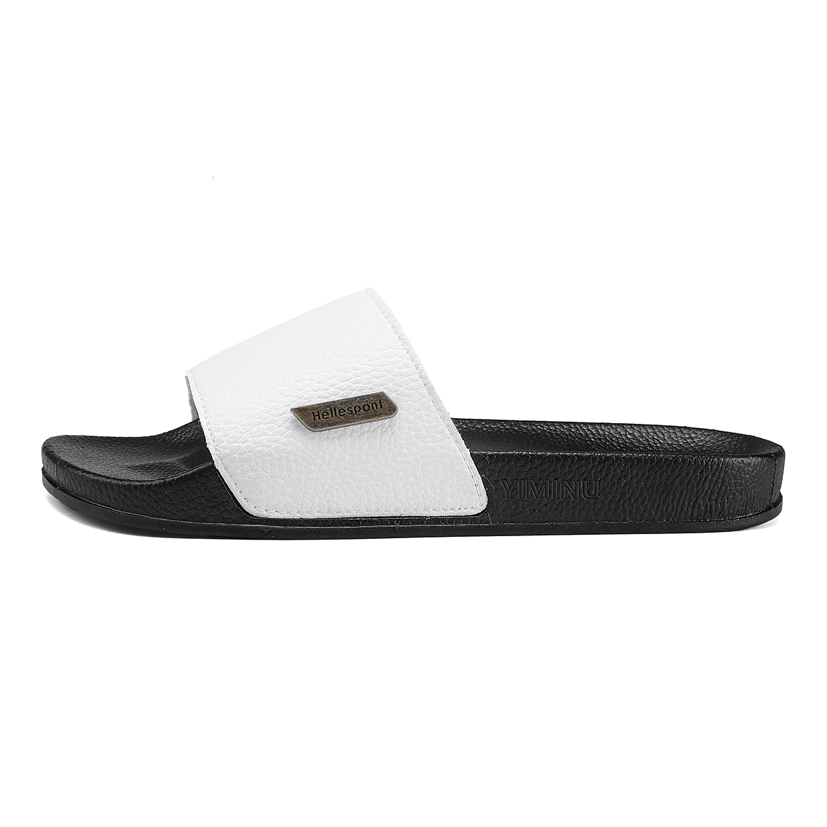Eminu Мужские белые слайдеры EVA с устойчивостью к истиранию, цвет White 
Eminu Мужские белые слайдеры EVA с устойчивостью к истиранию, цвет White