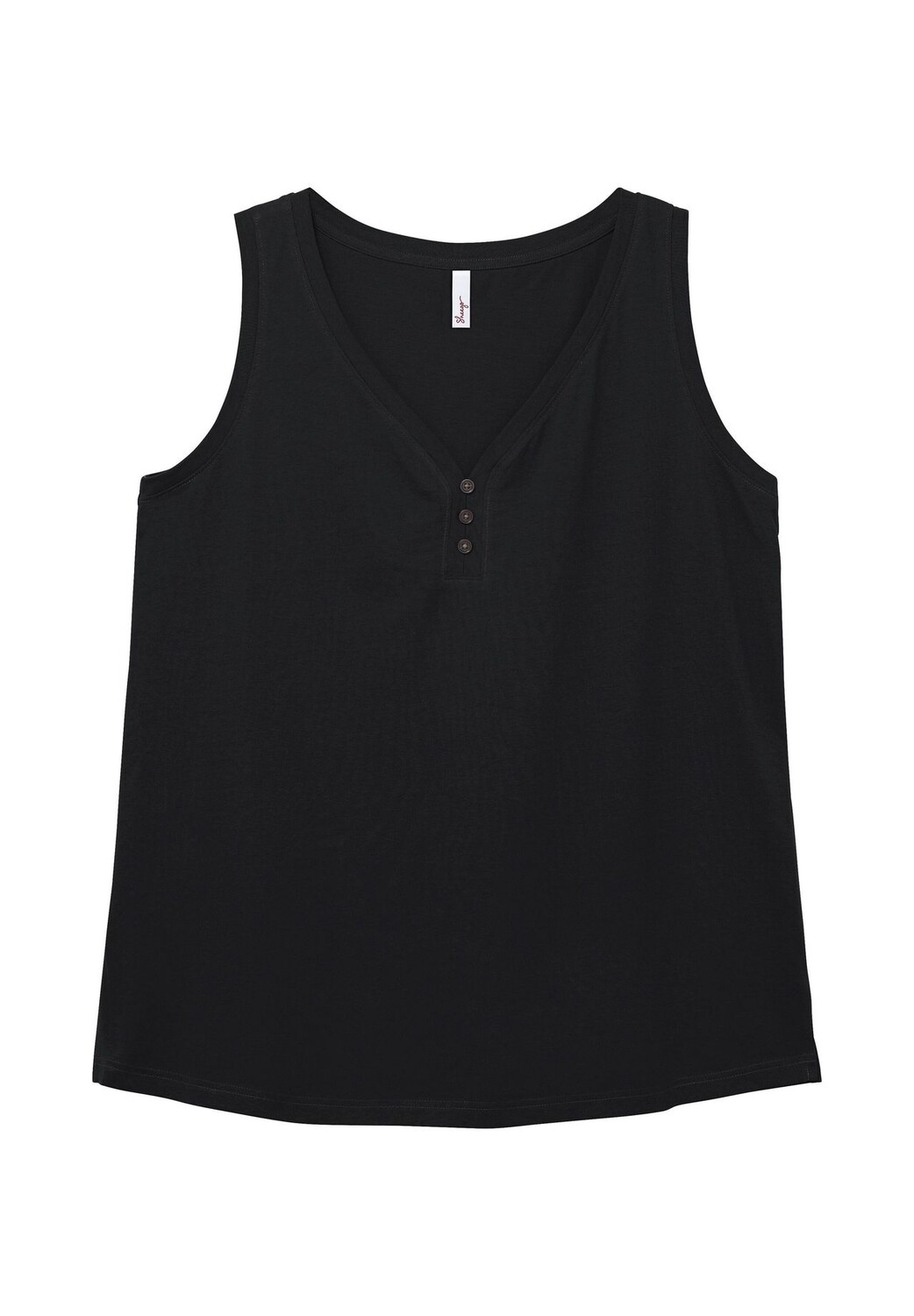 Майка с V-образным вырезом и декоративной планкой на пуговицах Sheego, черный
Майка с V-образным вырезом и декоративной планкой на пуговицах Sheego, черный