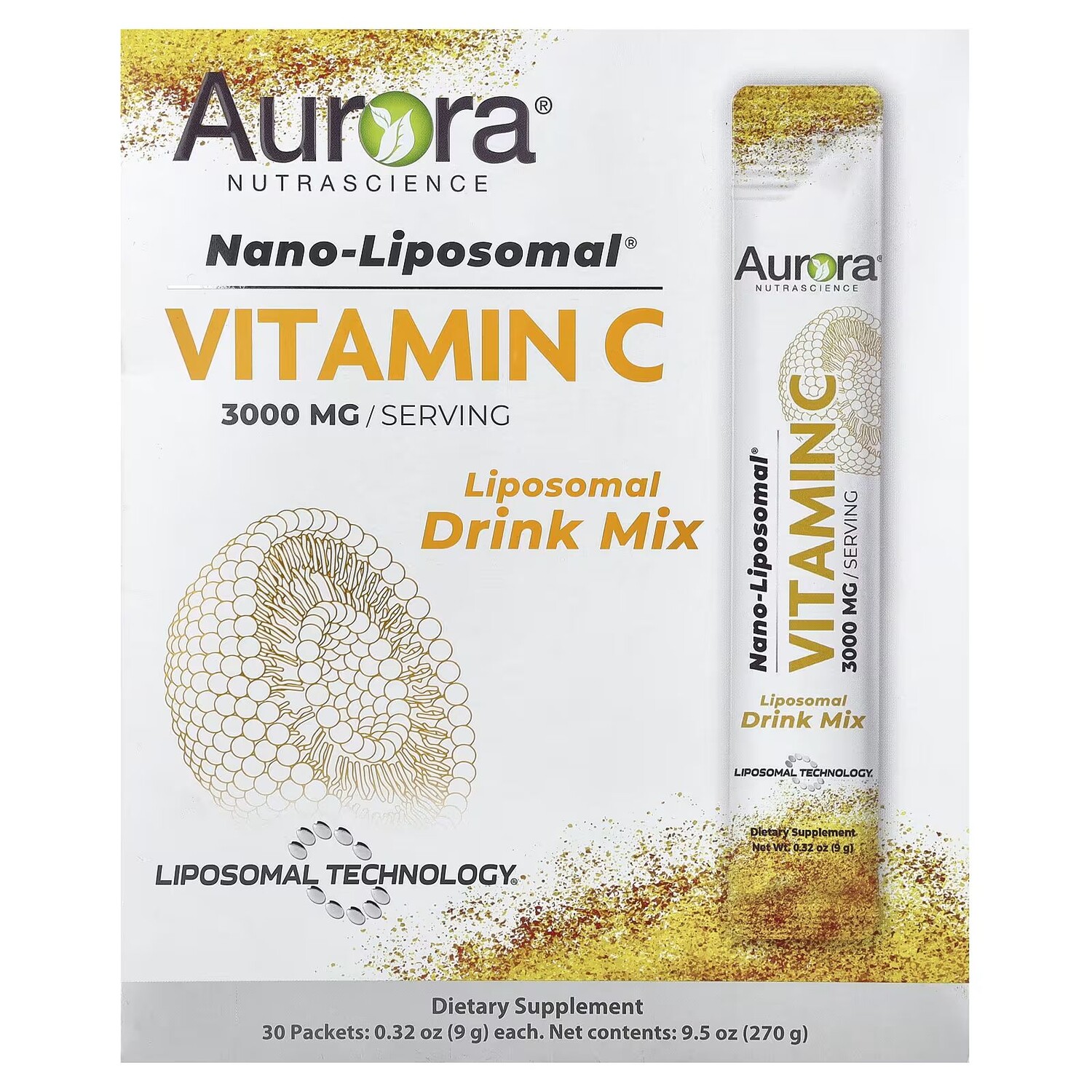 Нано-липосомальный витамин С, 3000 мг, 30 пакетов по 0,32 унции (9 г) каждый Aurora Nutrascience
Нано-липосомальный витамин С, 3000 мг, 30 пакетов по 0,32 унции (9 г) каждый Aurora Nutrascience