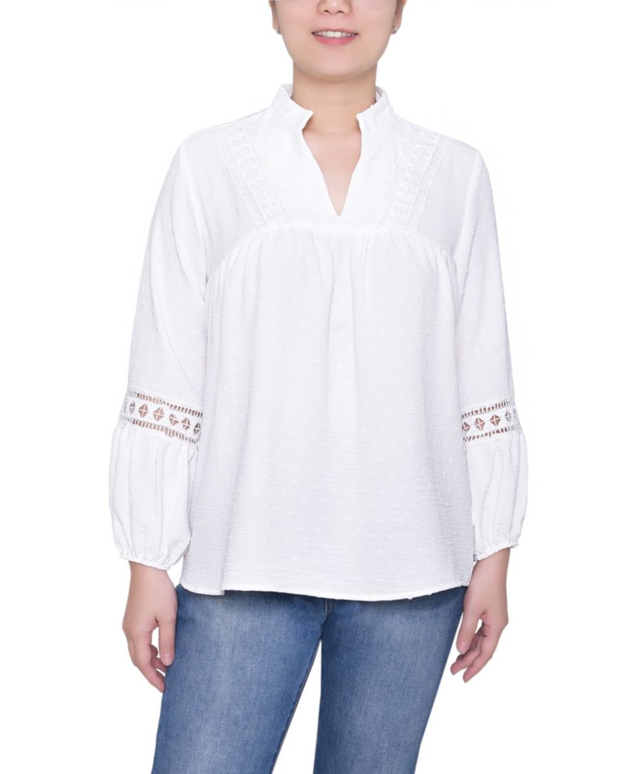 Укороченная блузка с длинными рукавами и воротником NY Collection, Ivory
Укороченная блузка с длинными рукавами и воротником NY Collection, Ivory