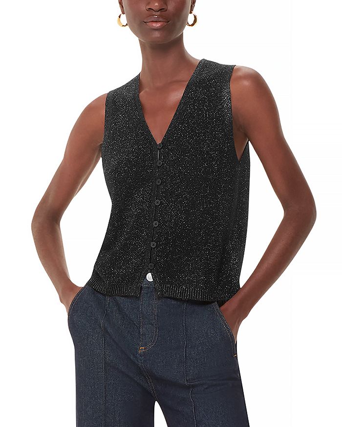 Блестящий трикотажный топ Whistles, черный
Блестящий трикотажный топ Whistles, черный