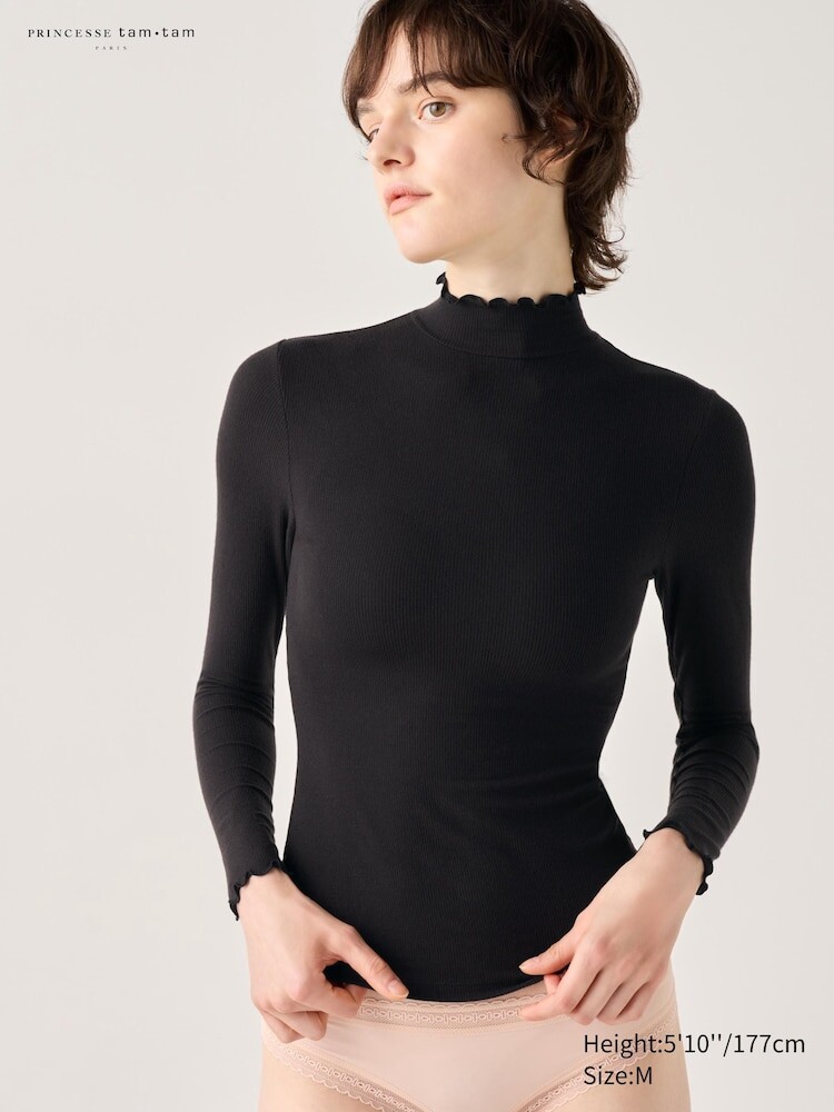 Футболка heattech extra warm из смеси кашемира и трикотажа с высоким воротом в рубчик Uniqlo, цвет 09 черный
Футболка heattech extra warm из смеси кашемира и трикотажа с высоким воротом в рубчик Uniqlo, цвет 09 черный