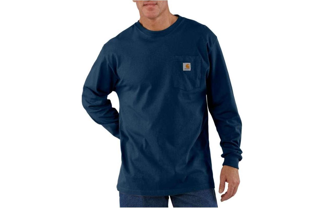 K126 HEAVYWEIGHT LONG SLEEVE POCKET T SHIRT T Shirt LOOSE FIT мужская Carhartt, navy/marine синий
K126 HEAVYWEIGHT LONG SLEEVE POCKET T SHIRT T Shirt LOOSE FIT мужская Carhartt, navy/marine синий