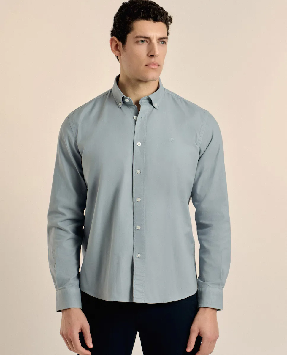 Мужская однотонная рубашка классического покроя из хлопка Valecuatro, индиго
Мужская однотонная рубашка классического покроя из хлопка Valecuatro, индиго