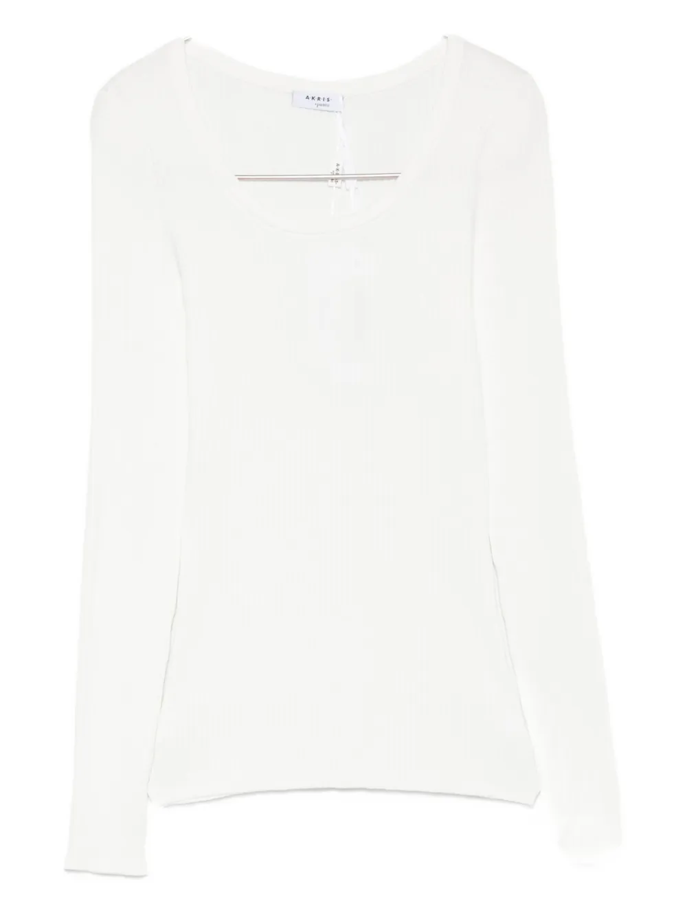 Толстовка с V-образным вырезом в рубчик Akris Punto, белый 
Толстовка с V-образным вырезом в рубчик Akris Punto, белый