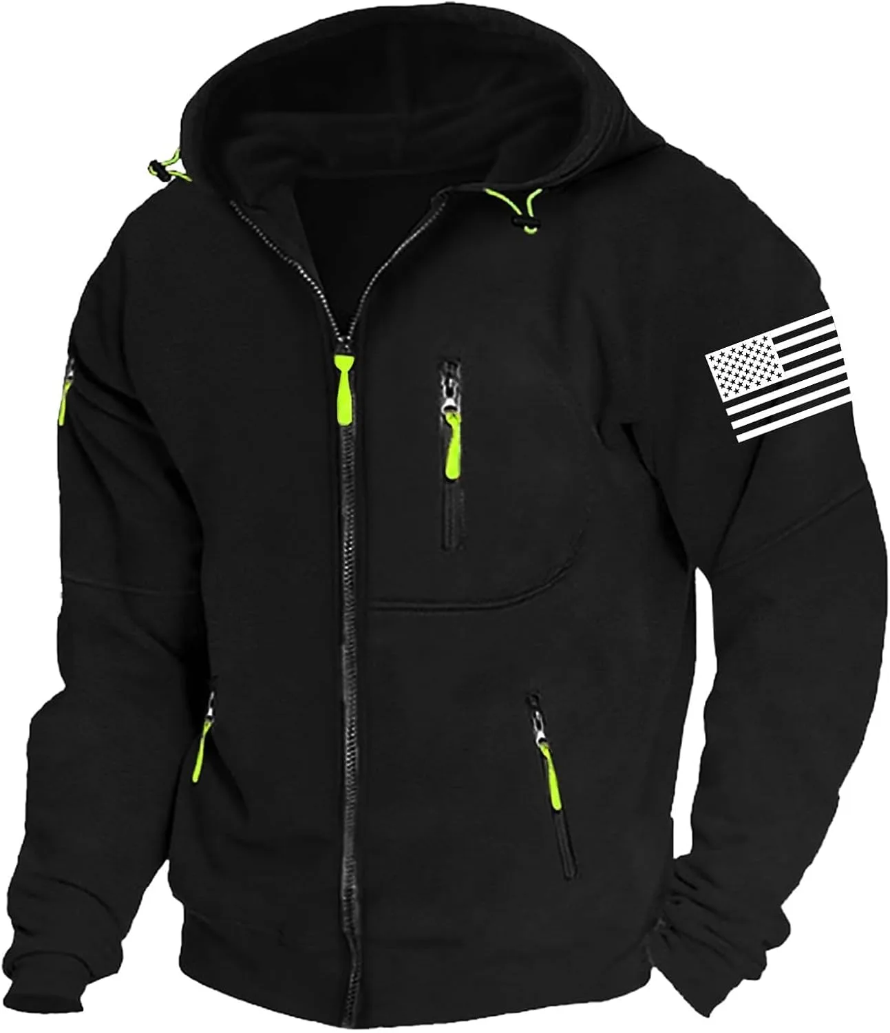 Мужская флисовая толстовка с капюшоном на молнии, с принтом и карманами на молнии RSZGSWS
Мужская флисовая толстовка с капюшоном на молнии, с принтом и карманами на молнии RSZGSWS