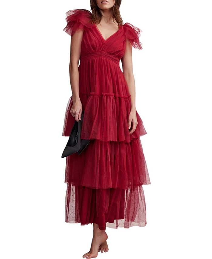 Женское макси-платье с тюлевыми рюшами Mint Velvet, красный
Женское макси-платье с тюлевыми рюшами Mint Velvet, красный