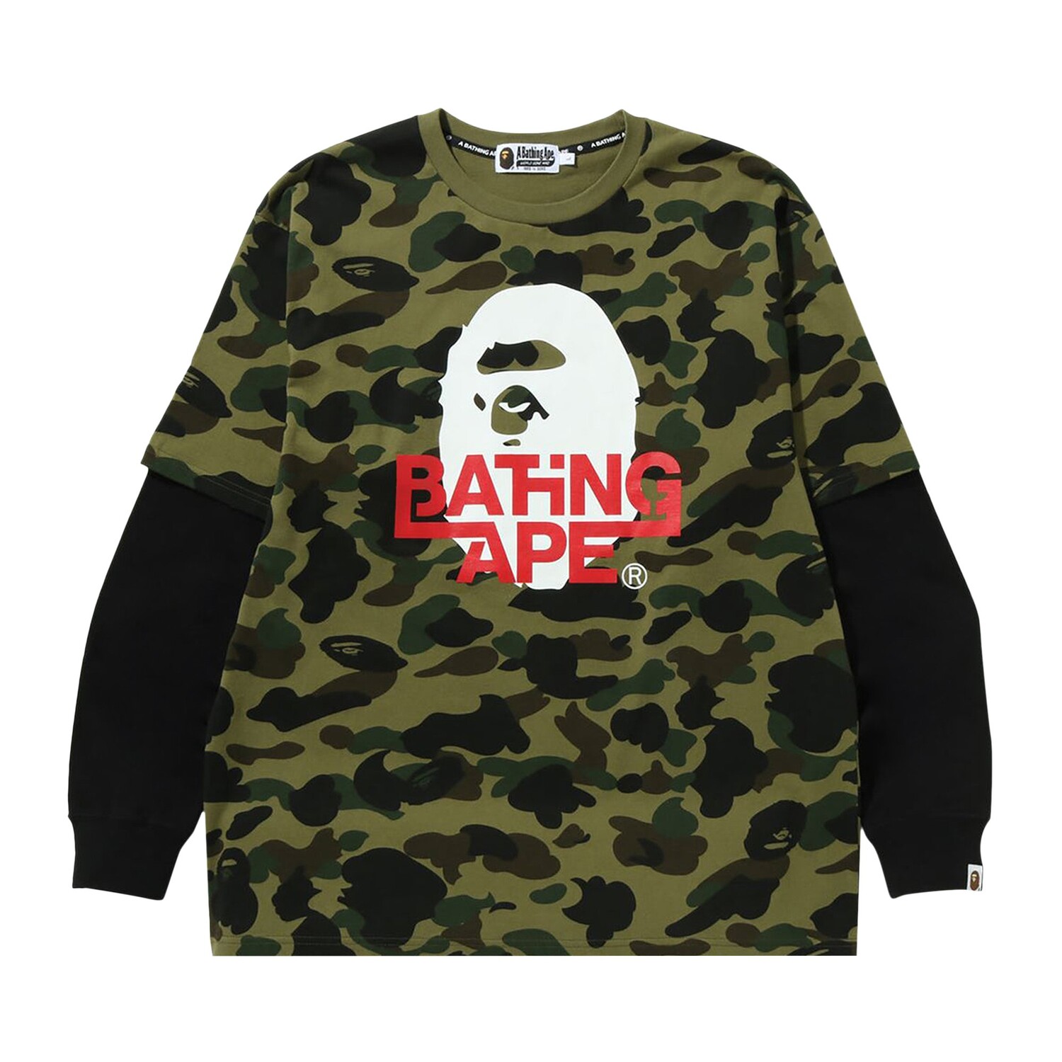 BAPE 1st Camo Многослойная футболка свободного кроя с длинными рукавами, цвет Зеленый
BAPE 1st Camo Многослойная футболка свободного кроя с длинными рукавами, цвет Зеленый