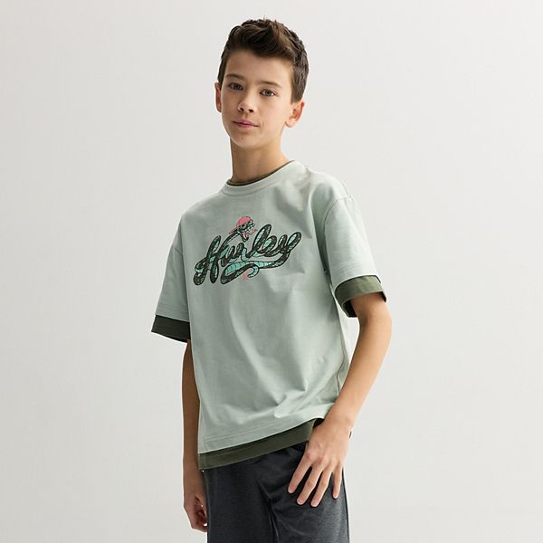 Мальчиковая футболка с коротким рукавом oversized twofer Hurley, Aqua Grey
Мальчиковая футболка с коротким рукавом oversized twofer Hurley, Aqua Grey