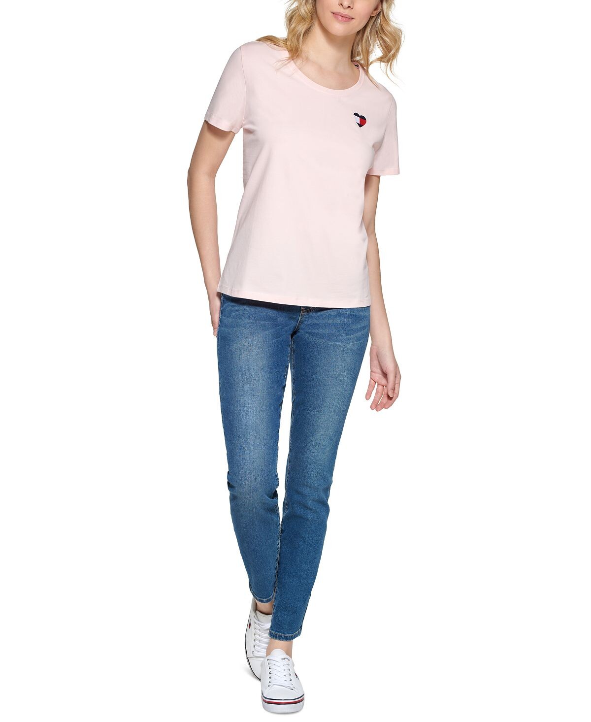 Женская футболка с вышитым логотипом в форме сердца Tommy Hilfiger
Женская футболка с вышитым логотипом в форме сердца Tommy Hilfiger