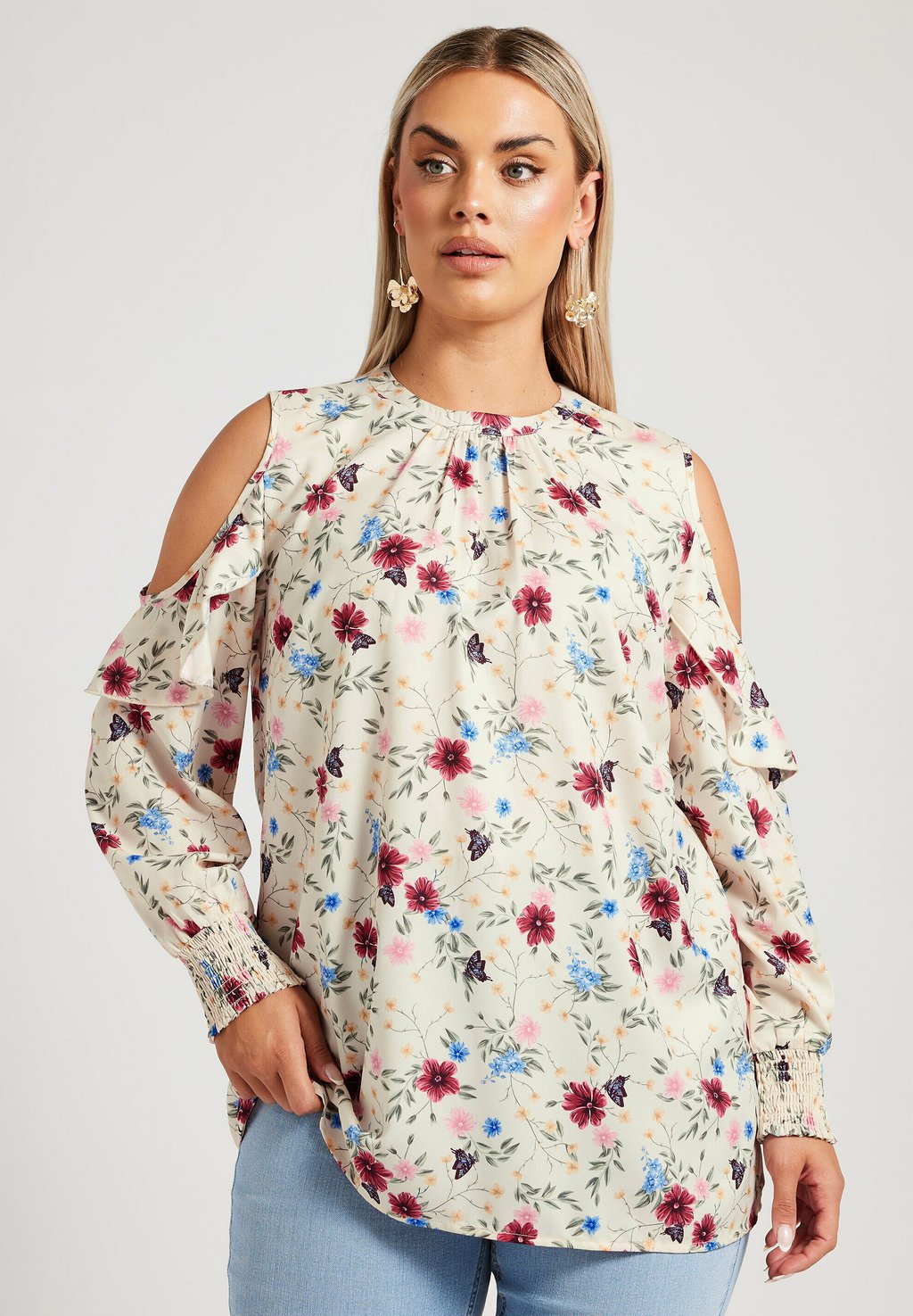 Блуза FLORAL COLD SHOULDER Yours Clothing, кремовый
Блуза FLORAL COLD SHOULDER Yours Clothing, кремовый