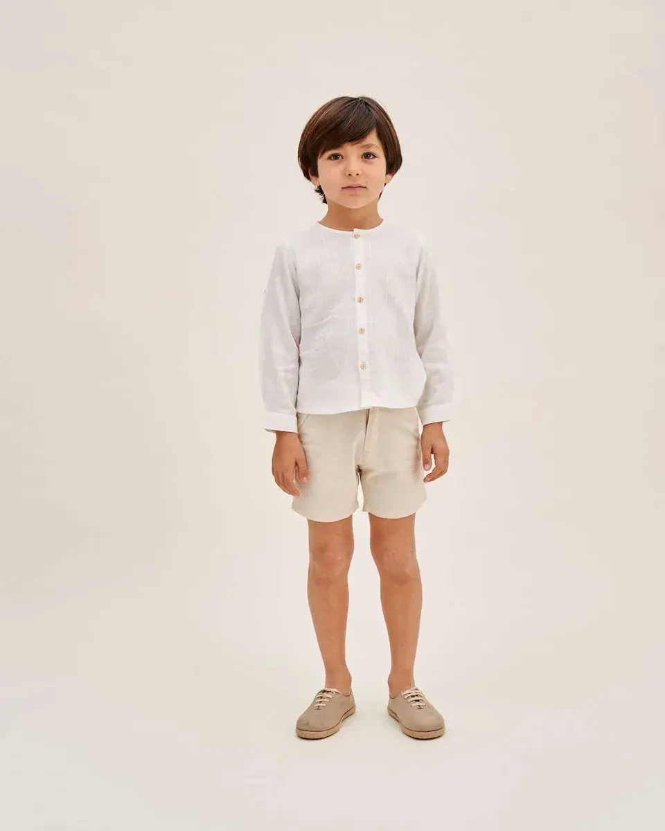 Белая льняная рубашка для мальчиков с мандариновым воротником Dadati, белый
Белая льняная рубашка для мальчиков с мандариновым воротником Dadati, белый