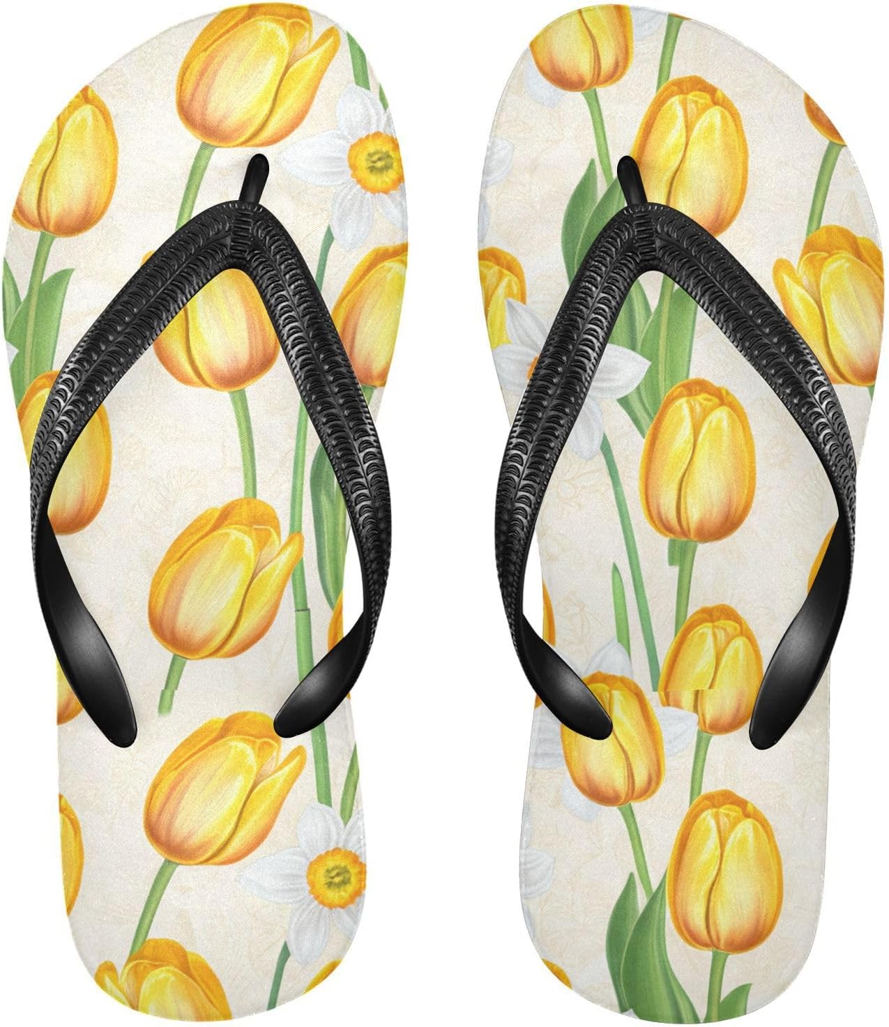 Шлепанцы бежевого цвета с цветочным рисунком «Тюльпаны и нарциссы», пляжные сандалии-вьетнамки, резинескользящие летние тапочки для женщин и мужчин Sinestour
Шлепанцы бежевого цвета с цветочным рисунком «Тюльпаны и нарциссы», пляжные сандалии-вьетнамки, резинескользящие летние тапочки для женщин и мужчин Sinestour