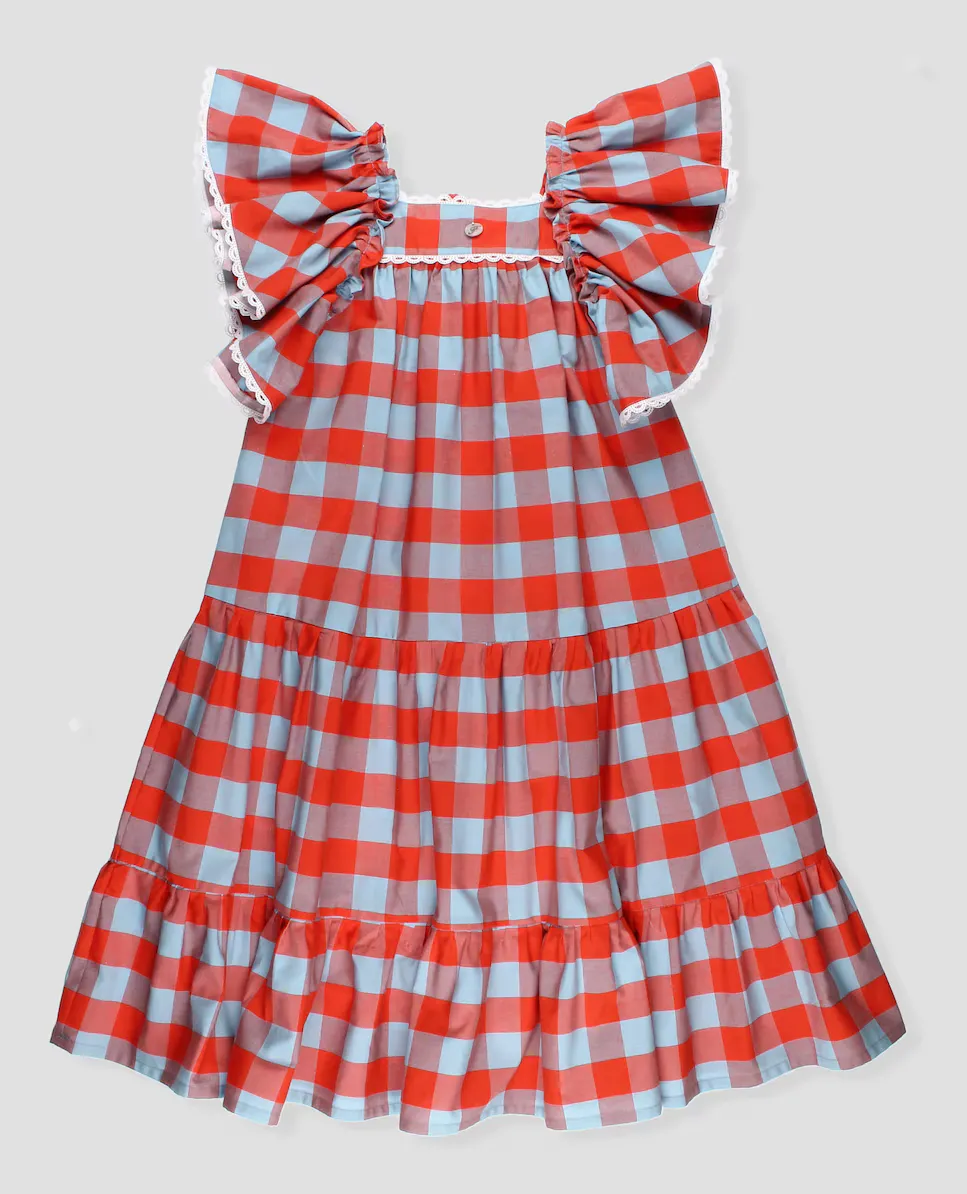 Платье для девочки в клетку с оборками Foque, коралловый
Платье для девочки в клетку с оборками Foque, коралловый