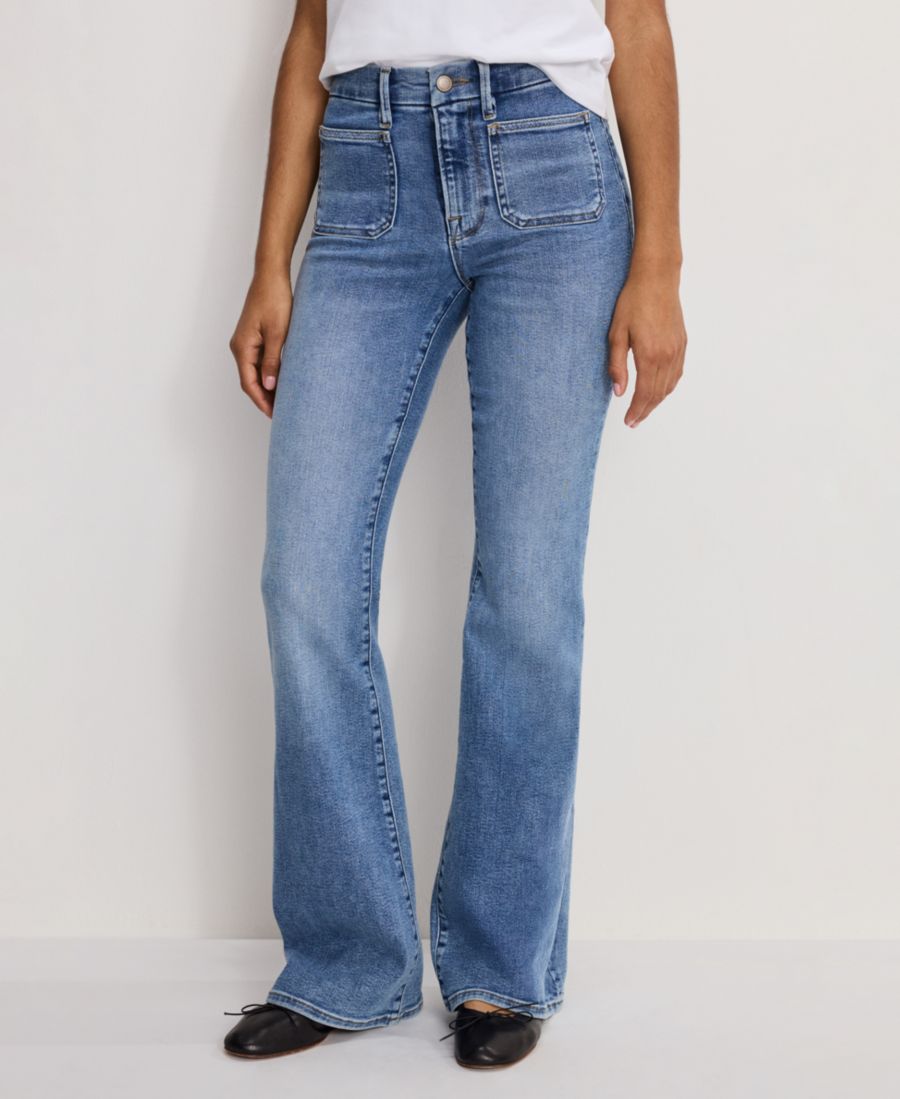 Джинсы-клеш Good Legs Good American, Indigo
Джинсы-клеш Good Legs Good American, Indigo