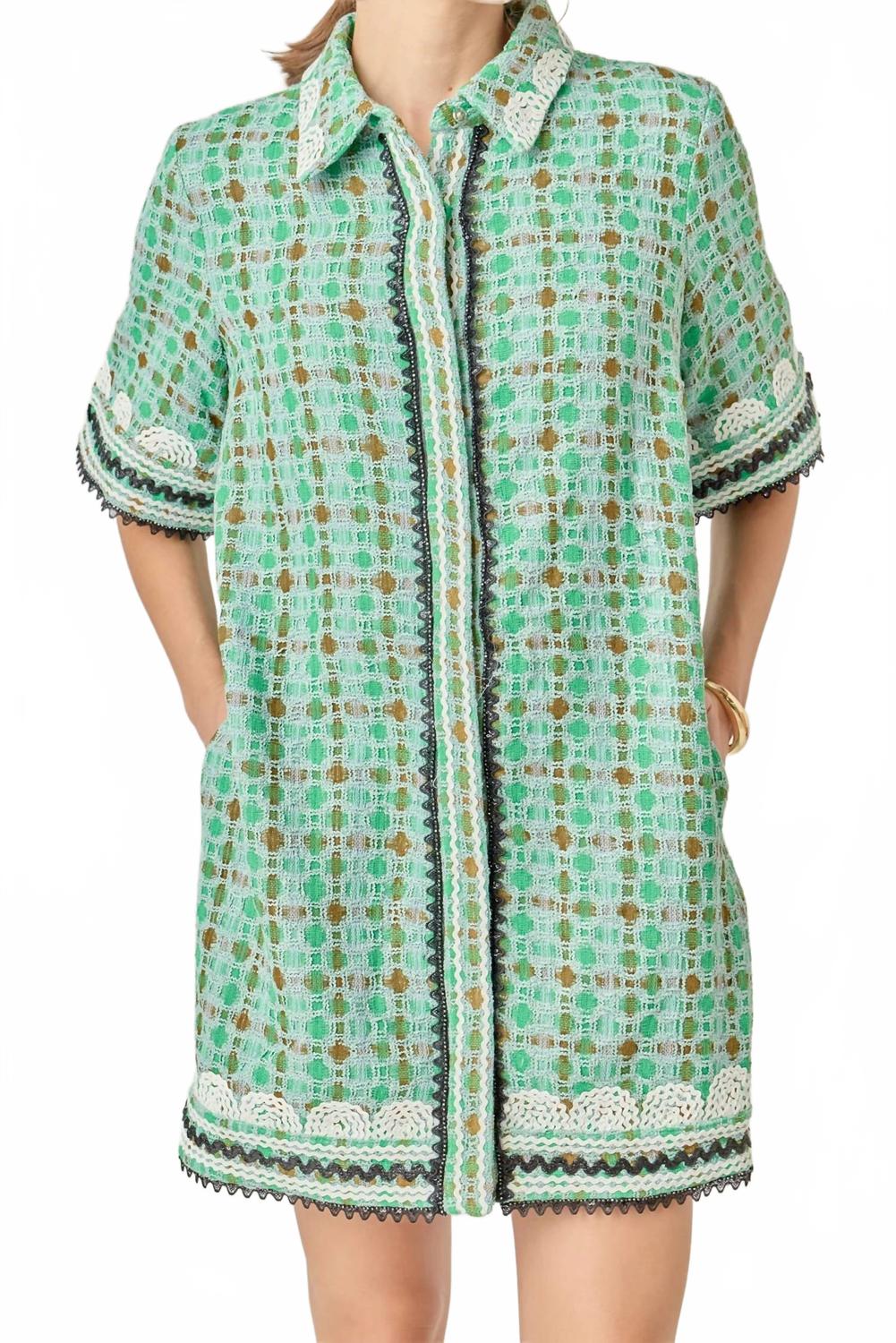 Мятное мини-платье-рубашка Bonnie Bouncle English Factory
Мятное мини-платье-рубашка Bonnie Bouncle English Factory