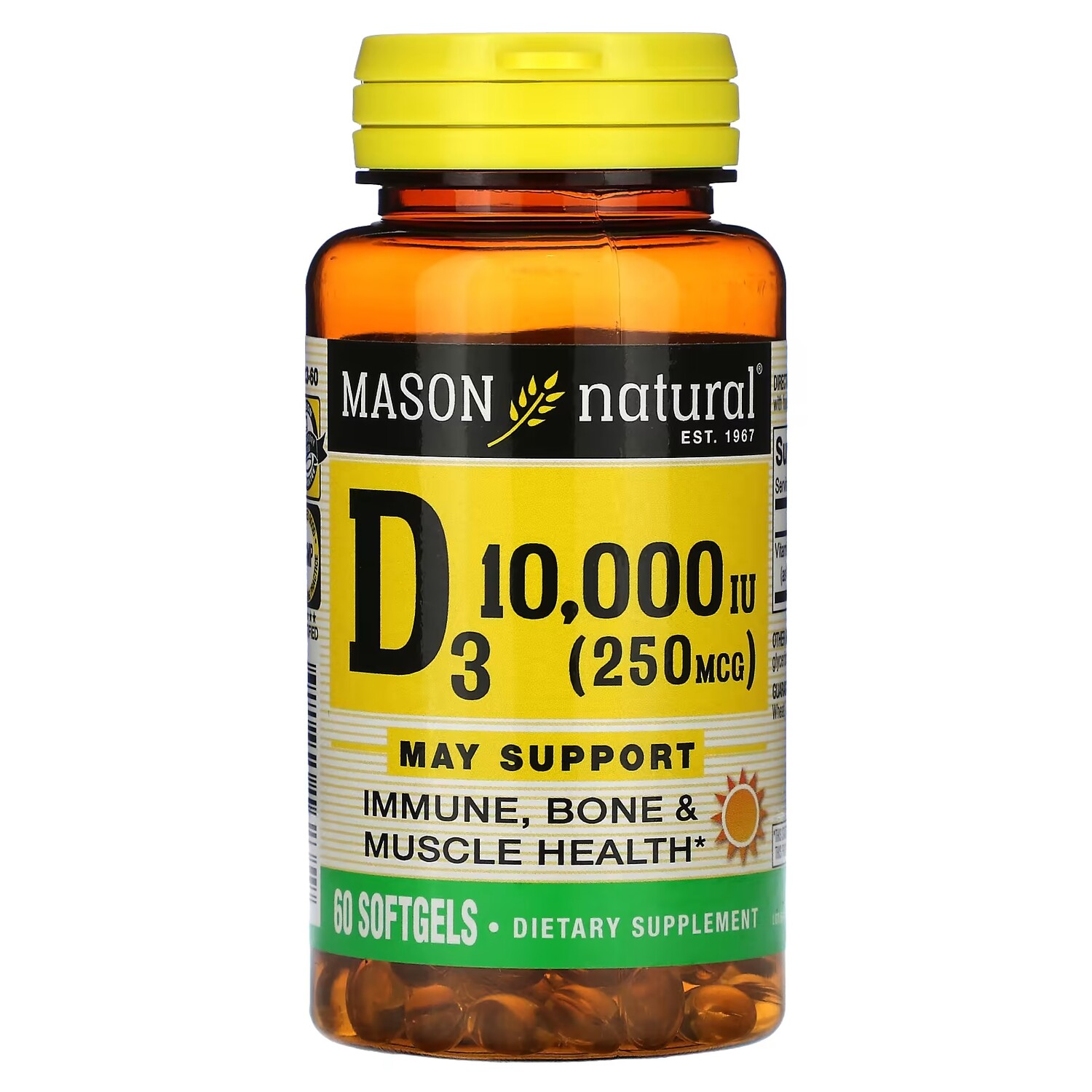 Витамин D3 Mason Natural 250 мкг 10 000 МЕ, 60 таблеток
Витамин D3 Mason Natural 250 мкг 10 000 МЕ, 60 таблеток