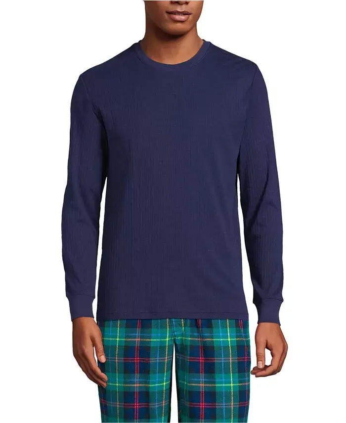 Мужская пижамная рубашка с вязаным рубчиком и круглым вырезом Lands' End, синий
Мужская пижамная рубашка с вязаным рубчиком и круглым вырезом Lands' End, синий