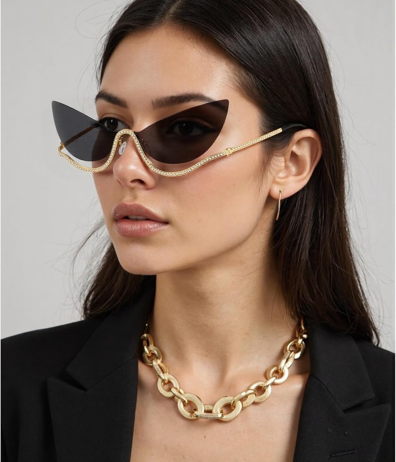 Солнцезащитные очки Bullabulling Fashion Cat Eye для женщин и мужчин, модные большие полуободковые солнцезащитные очки узкого золотистого цвета с защитой от УФ-излучения UV400, Black
Солнцезащитные очки Bullabulling Fashion Cat Eye для женщин и мужчин, модные большие полуободковые солнцезащитные очки узкого золотистого цвета с защитой от УФ-излучения UV400, Black