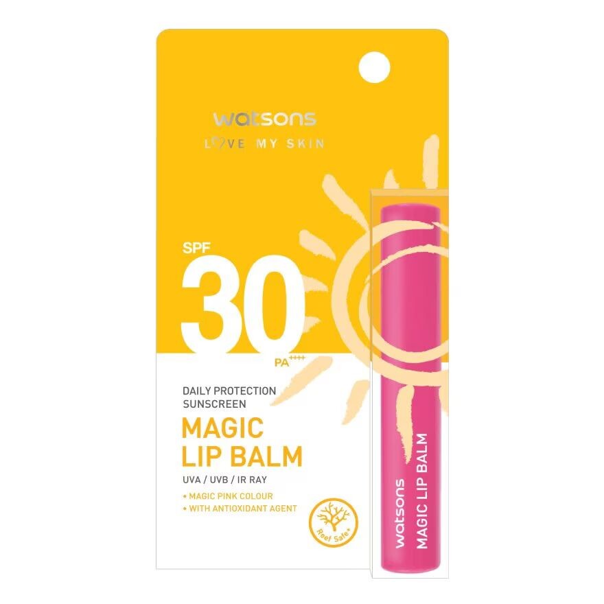 Watsons Love My Skin Ежедневная защита Солнцезащитный бальзам для губ Magic SPF30 1,7 г, White
Watsons Love My Skin Ежедневная защита Солнцезащитный бальзам для губ Magic SPF30 1,7 г, White