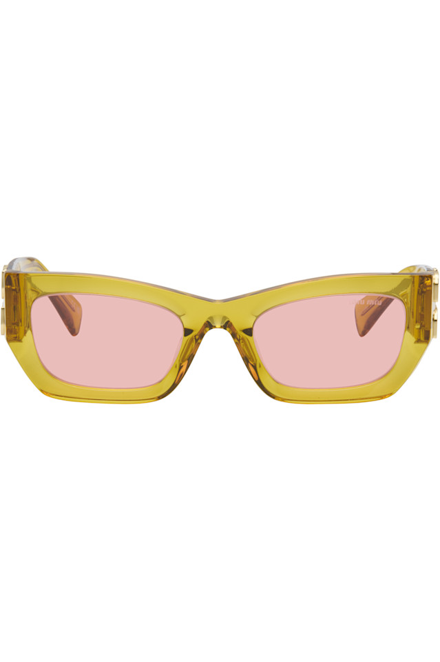 Miu Miu Eyewear Желтые солнцезащитные очки Miu Glimpse
Miu Miu Eyewear Желтые солнцезащитные очки Miu Glimpse