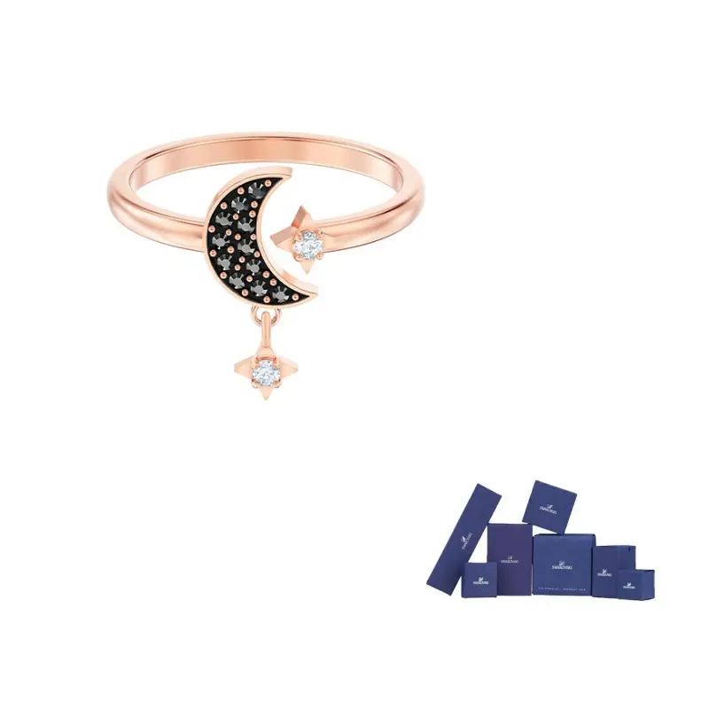 Swarovski Искусственный хрустальный перстень для женщин с розовым золотым покрытием и черным оттенком
Swarovski Искусственный хрустальный перстень для женщин с розовым золотым покрытием и черным оттенком