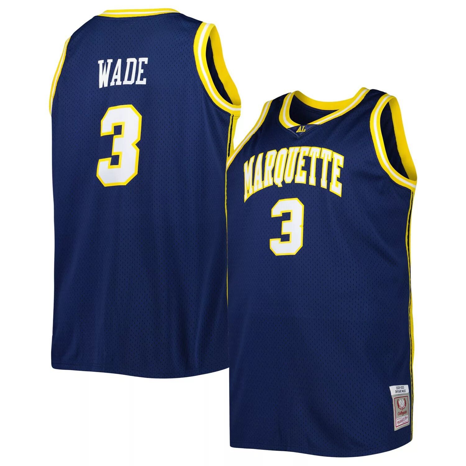 Мужская футболка 2002/03 Mitchell & Ness Dwyane Wade Navy Marquette Golden Eagles Big & Tall Swingman
Мужская футболка 2002/03 Mitchell & Ness Dwyane Wade Navy Marquette Golden Eagles Big & Tall Swingman