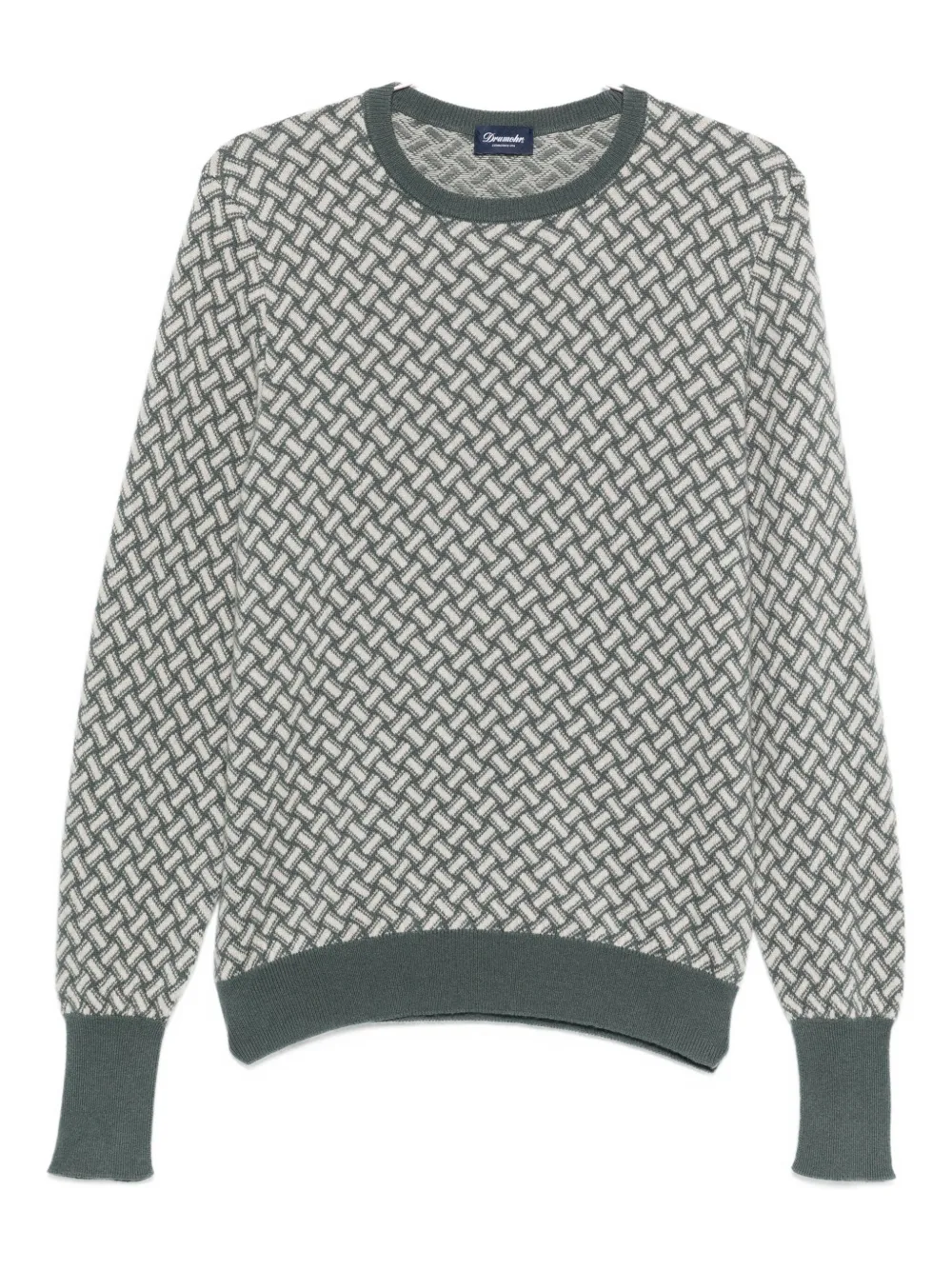 Кашемировый свитер с геометрическим узором Drumohr, зеленый
Кашемировый свитер с геометрическим узором Drumohr, зеленый