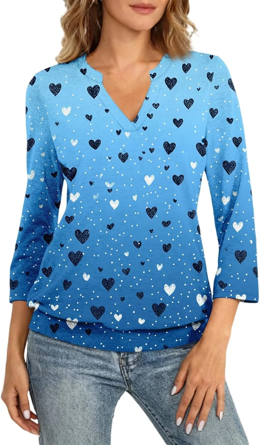 Женская блузка 3/4 рукава plus size с v-образным вырезом и пуговицами FlekmanArt
Женская блузка 3/4 рукава plus size с v-образным вырезом и пуговицами FlekmanArt