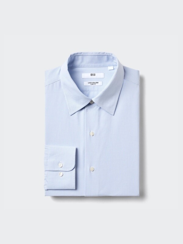 Приталенная рубашка super non-iron slim fit обычный воротник, клетка Uniqlo, синий
Приталенная рубашка super non-iron slim fit обычный воротник, клетка Uniqlo, синий