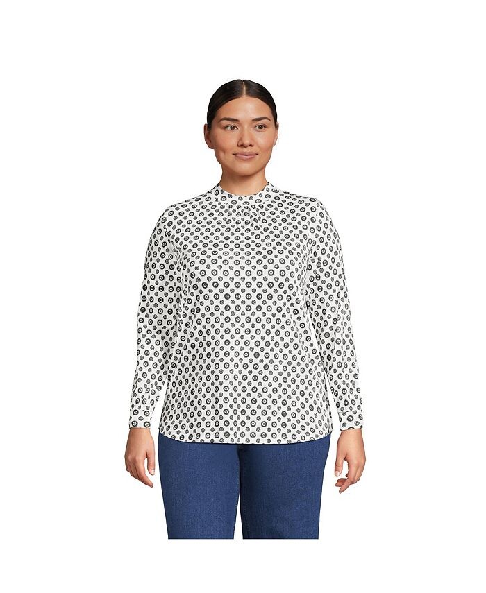 Женская трикотажная футболка больших размеров с длинными рукавами и присборенным воротником Lands' End, белый
Женская трикотажная футболка больших размеров с длинными рукавами и присборенным воротником Lands' End, белый