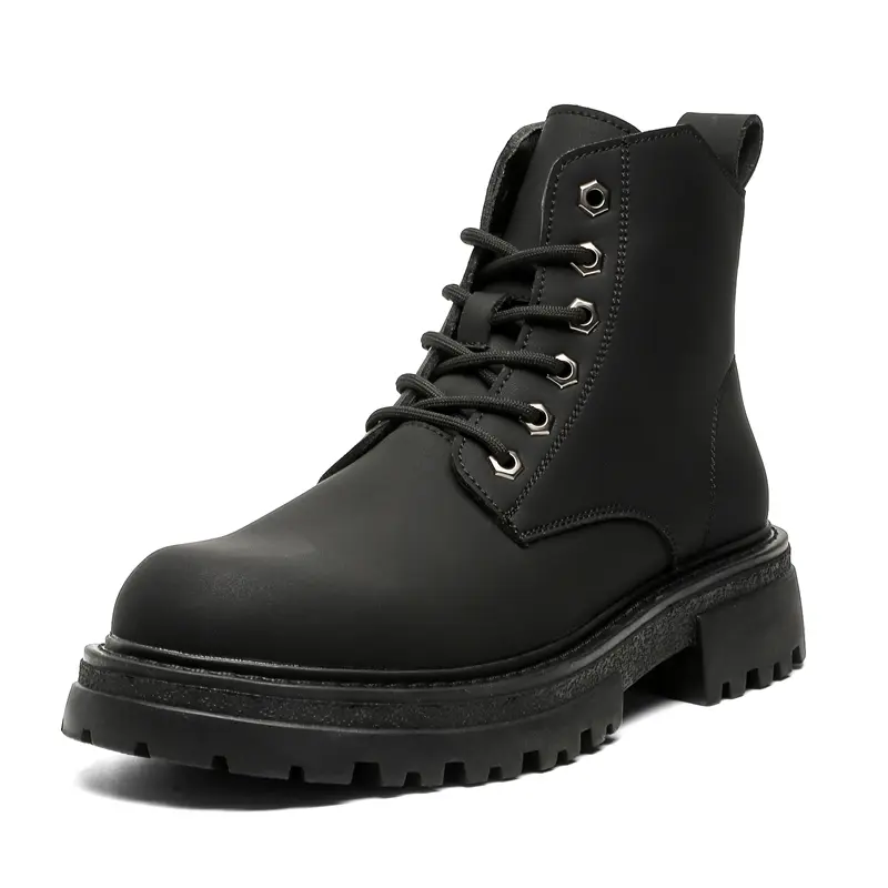 V ZERO FIVE Короткие мартинсы мужские черные с черной флисовой подкладкой, цвет Black Fleece-Lined 
V ZERO FIVE Короткие мартинсы мужские черные с черной флисовой подкладкой, цвет Black Fleece-Lined
