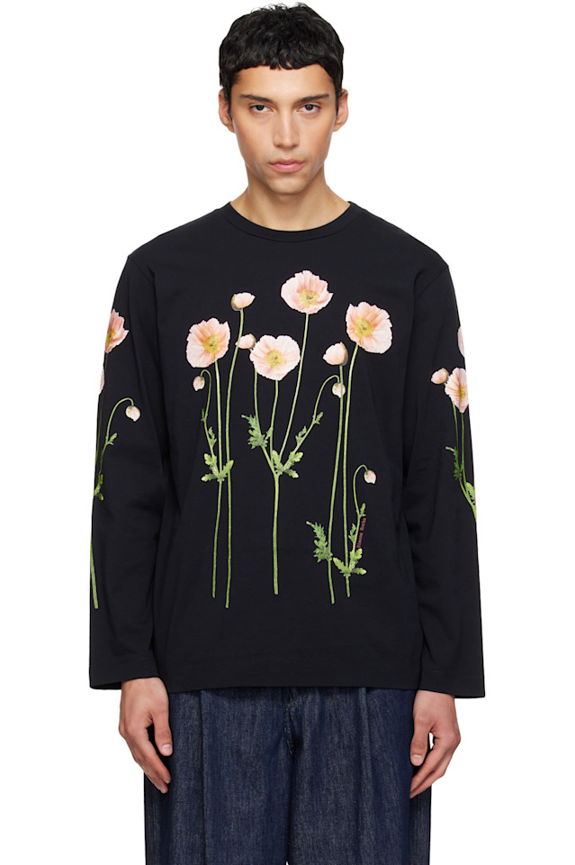 Футболка с длинными рукавами с принтом маковых полей Simone Rocha, черный
Футболка с длинными рукавами с принтом маковых полей Simone Rocha, черный