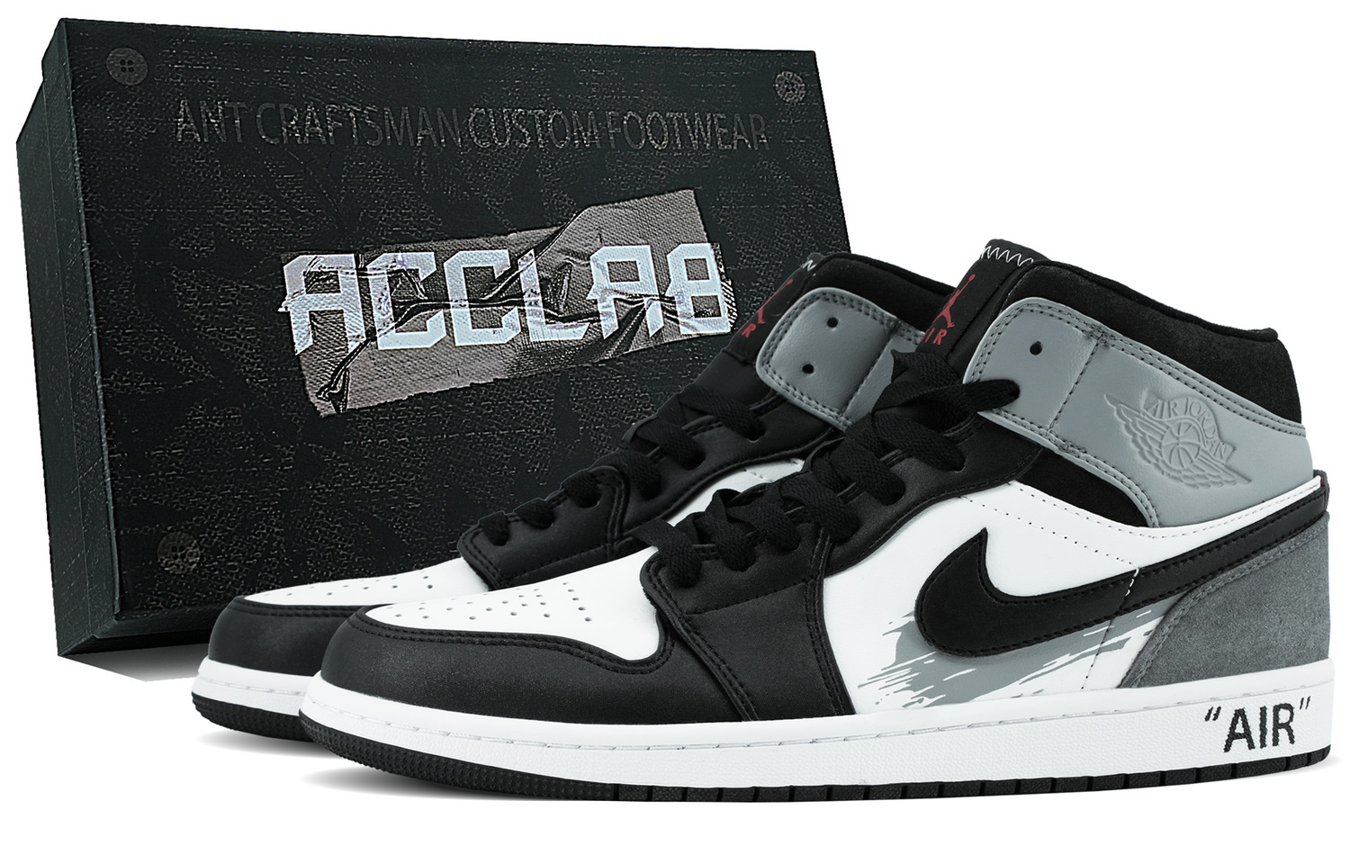 Jordan Баскетбольные кроссовки Air 1 Cushioning с высоким берцем, износостойкие, мужские, черно-серые 
Jordan Баскетбольные кроссовки Air 1 Cushioning с высоким берцем, износостойкие, мужские, черно-серые