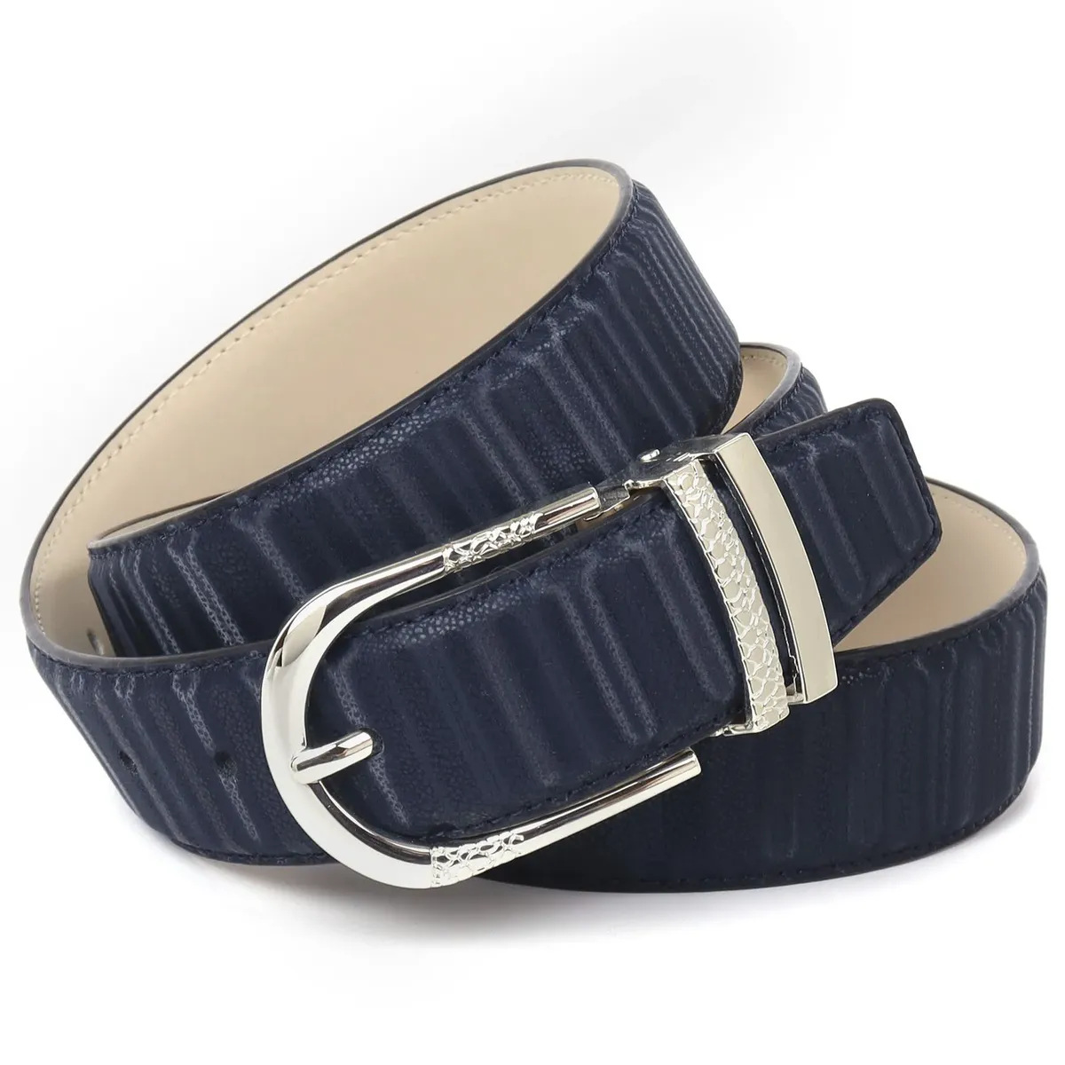 Кожаный ремень Anthoni Crown с изящной пряжкой серебристого цвета, синий
Кожаный ремень Anthoni Crown с изящной пряжкой серебристого цвета, синий