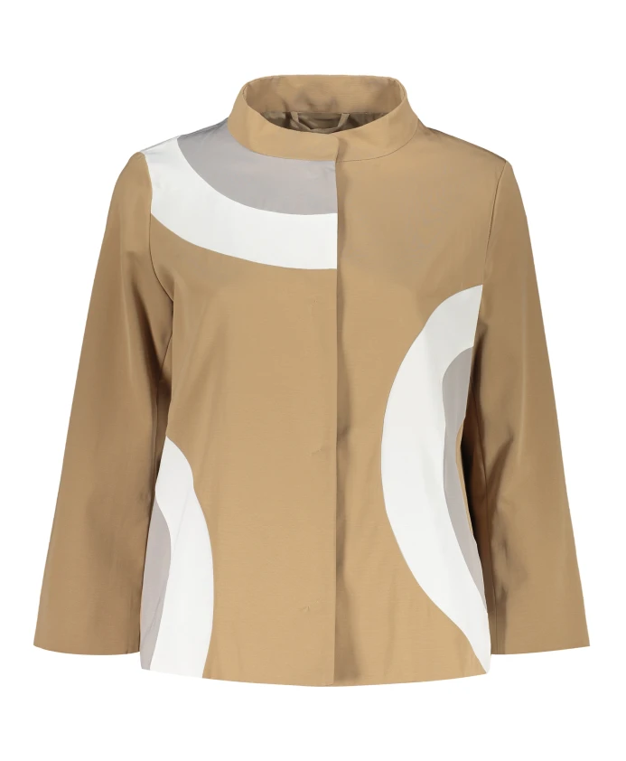 Элегантный жакет с пуговицами и контрастными деталями. Herno, бежевый
Элегантный жакет с пуговицами и контрастными деталями. Herno, бежевый