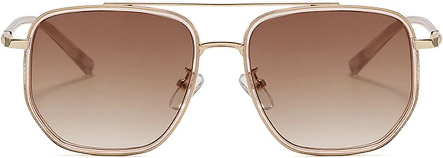 Винтажные солнцезащитные очки-пилот в большой оправе с двойным дужком, для мужчин и женщин, цвет шампанского, квадратные, для улицы, N45 mincl, Gold Brown
Винтажные солнцезащитные очки-пилот в большой оправе с двойным дужком, для мужчин и женщин, цвет шампанского, квадратные, для улицы, N45 mincl, Gold Brown