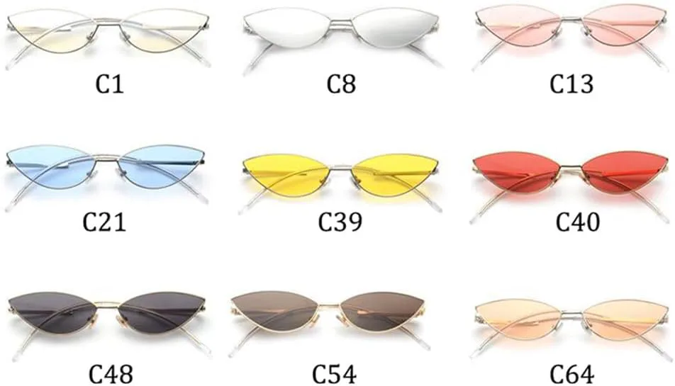 Женские солнцезащитные очки в стиле ретро, маленькие желтые «кошачий глаз», тонкая оправа в форме стрелы, золотистая металлическая рама, красные линзы VFDHN, C48
Женские солнцезащитные очки в стиле ретро, маленькие желтые «кошачий глаз», тонкая оправа в форме стрелы, золотистая металлическая рама, красные линзы VFDHN, C48