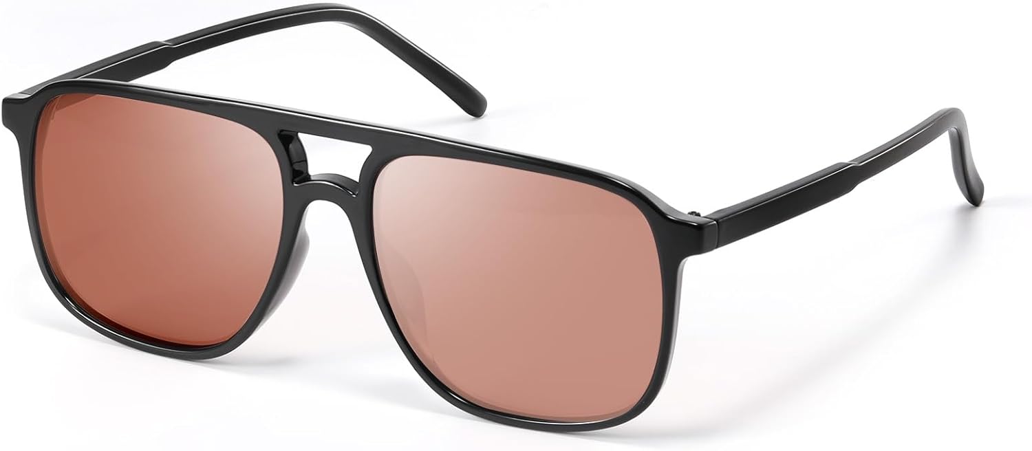 Ретро классические солнцезащитные очки-авиаторы квадратной формы для женщин и мужчин, винтажные, в стиле 70-х, с двойной перемычкой, увеличенного размера, поляризованные Foliful, C3-black Frame Pink
Ретро классические солнцезащитные очки-авиаторы квадратной формы для женщин и мужчин, винтажные, в стиле 70-х, с двойной перемычкой, увеличенного размера, поляризованные Foliful, C3-black Frame Pink