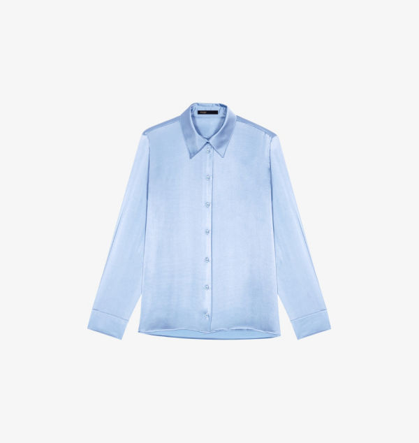 Шелковая рубашка свободного кроя с длинными рукавами Maje, синий
Шелковая рубашка свободного кроя с длинными рукавами Maje, синий